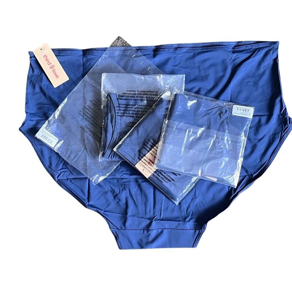 ThirdLove Blue Briefs High-Waisted Panties Underwear New Set of 4 Lot Oceana